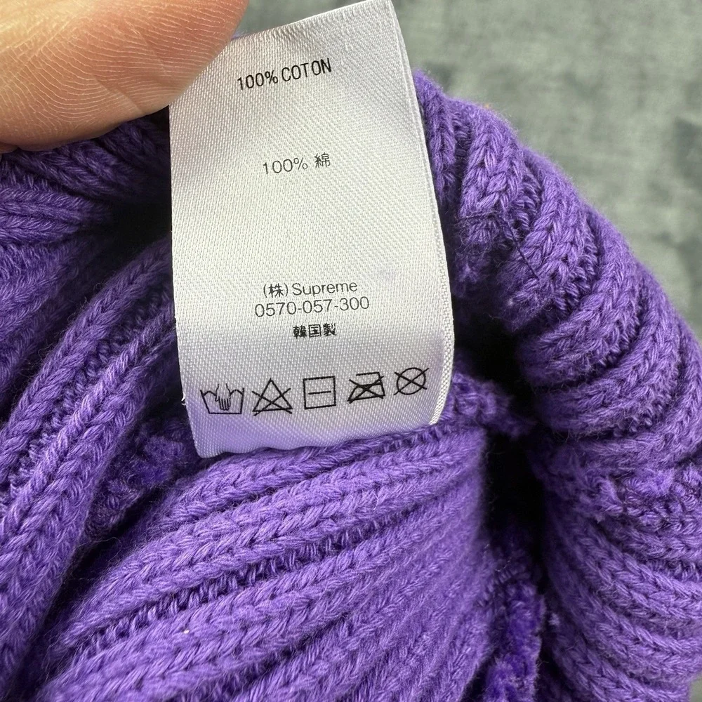 Supreme Box logo Beanie Ribbed Overdyed Purple One Size